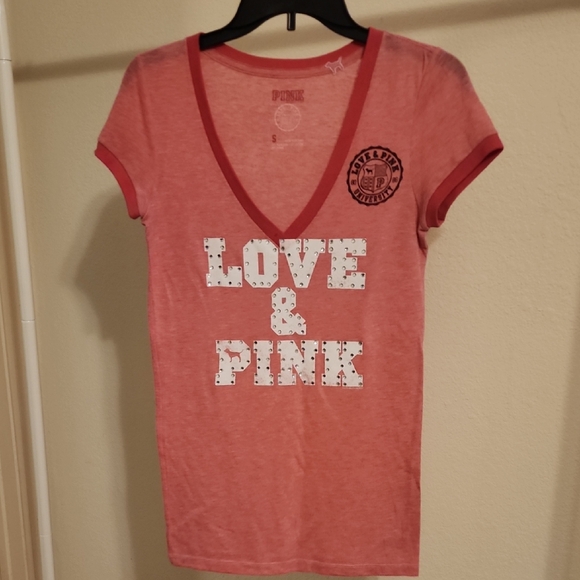 PINK Victoria's Secret Pink V-Neck Tee - Picture 1 of 5
